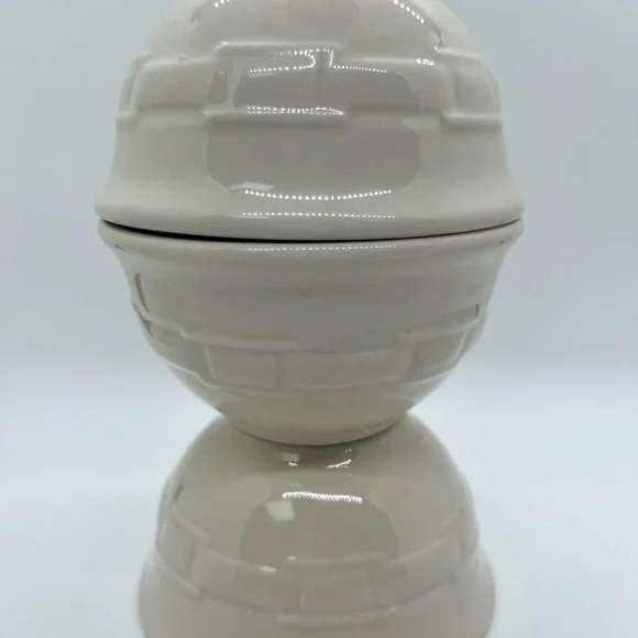 Set of 3 Longaberger Woven Traditions Ceramic Small Dessert Custard Cups Ivory - Picture 2 of 4